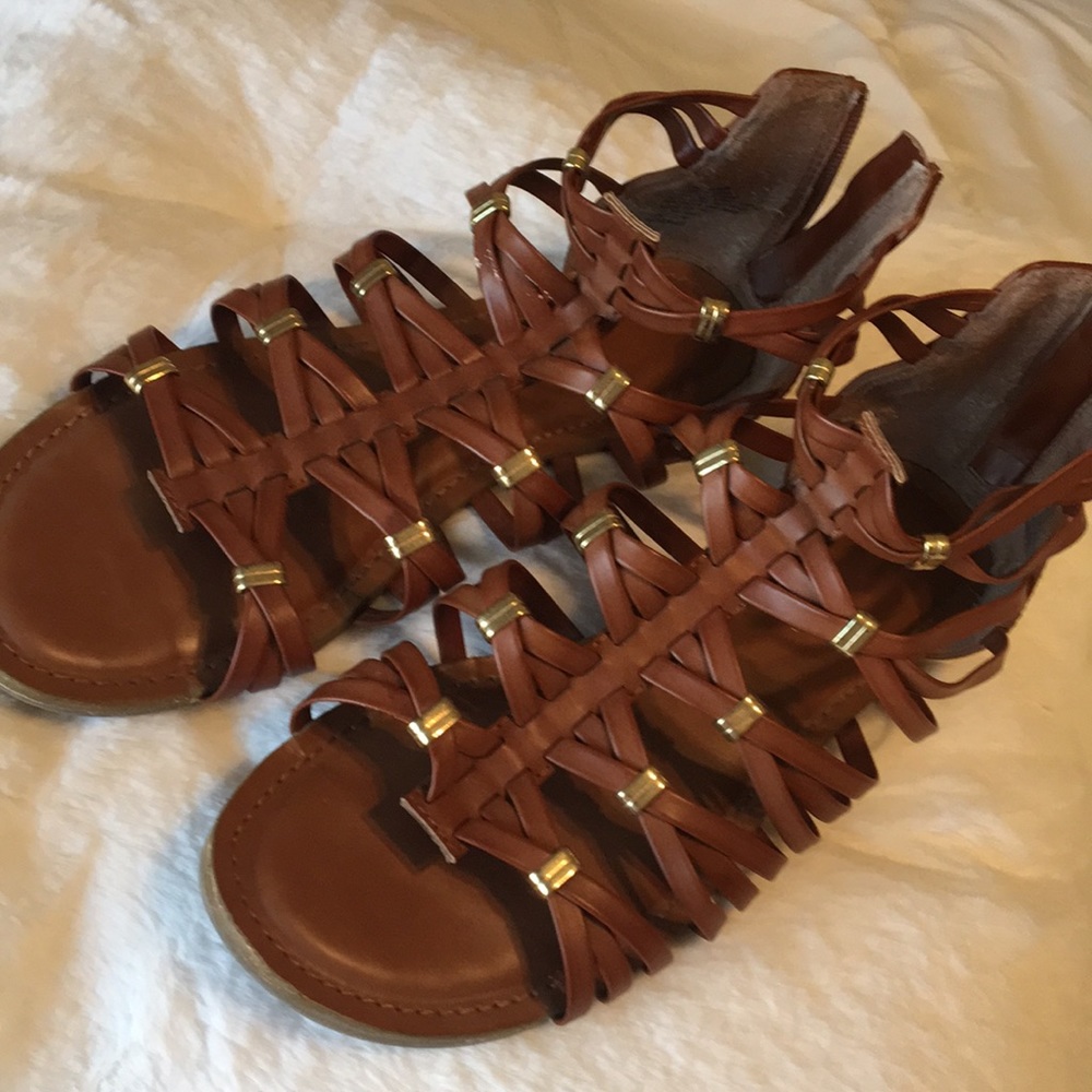 Zip up strappy sandals